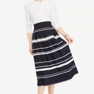 Ann Taylor Elegant Black and White Striped Skirt